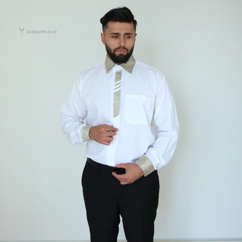 پیراهن مردانه کرواتی زیتونی شبنم